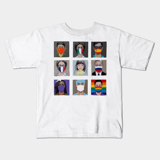 World Social Distancing Kids T-Shirt by woleswaeh